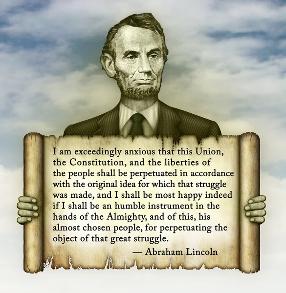 亚伯拉罕 · 林肯报价对宪法和自由 — 图库照片