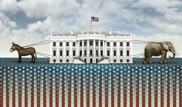 Eşek ve fil halat Beyaz Saray için