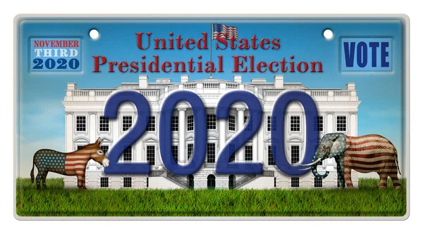 Una Matrícula Que Muestra Las Elecciones Presidenciales 2020 Casa Blanca —  Fotos de Stock