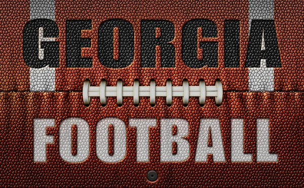 Words Georgia Football Embossed Football Flattened Two Dimensions Illustration — Stock Photo, Image