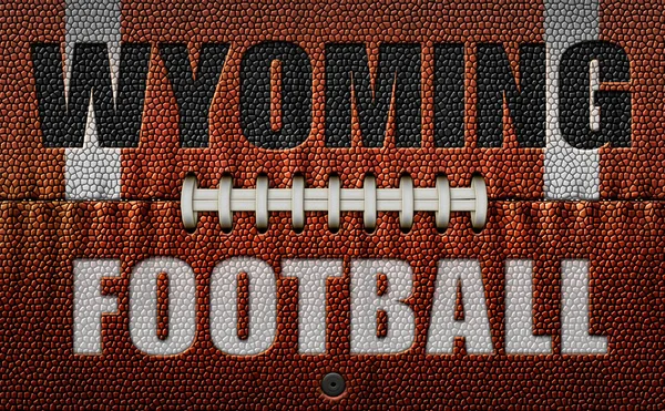 Las Palabras Wyoming Football Grabadas Balón Fútbol Aplanado Dos Dimensiones —  Fotos de Stock