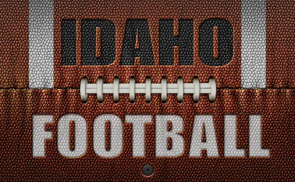 Słowa Idaho Football Wytłoczone Piłce Nożnej Spłaszczone Dwóch Wymiarach Ilustracja — Zdjęcie stockowe