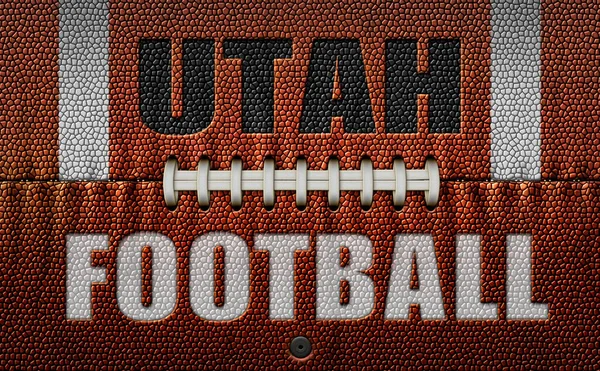 Las Palabras Utah Football Grabadas Balón Fútbol Aplanado Dos Dimensiones —  Fotos de Stock
