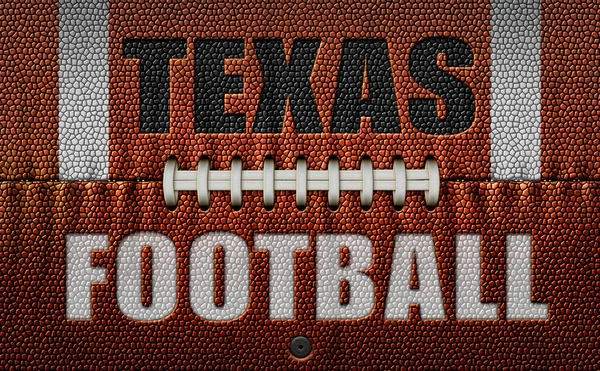 Las Palabras Texas Football Grabadas Balón Fútbol Aplanado Dos Dimensiones — Foto de Stock