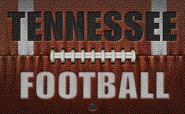 Las Palabras Tennessee Football Grabadas Balón Fútbol Aplanado Dos Dimensiones — Foto de Stock