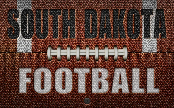 Słowa South Dakota Football Wytłoczone Piłce Nożnej Spłaszczone Dwóch Wymiarach — Zdjęcie stockowe