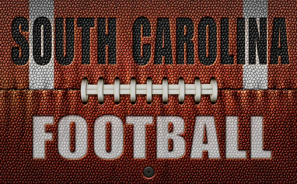 Words South Carolina Football Embossed Football Flattened Two Dimensions Illustration — Stock Photo, Image