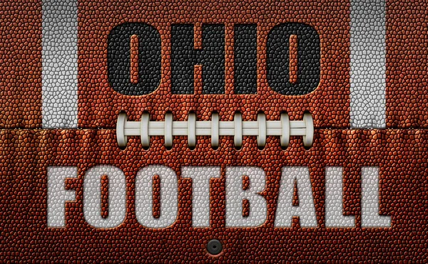 Las Palabras Ohio Football Grabadas Balón Fútbol Aplanado Dos Dimensiones —  Fotos de Stock