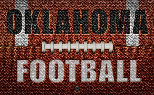 Woorden Oklahoma Football Reliëf Een Voetbal Plat Twee Dimensies Illustratie — Stockfoto