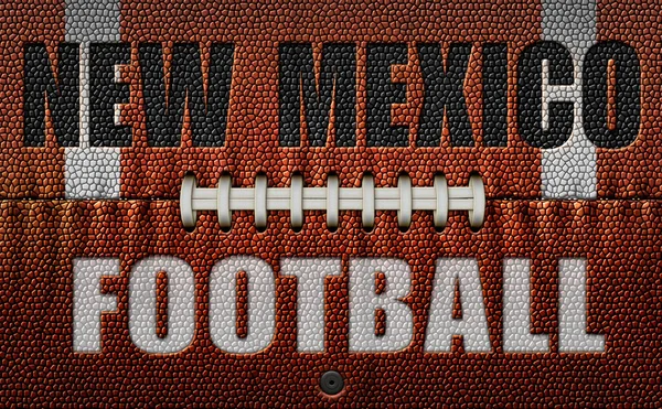 新墨西哥州足球 这个词被嵌入到了一个扁平了的足球上 它分为两个层面 3D说明 — 图库照片