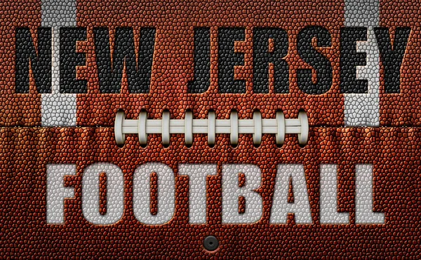 Words New Jersey Football Embossed Football Flattened Two Dimensions Illustration — Stock Photo, Image