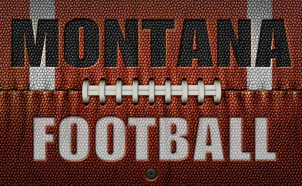蒙大拿足球 Montana Football 这个词刻在足球上 被压扁成二维 3D说明 — 图库照片