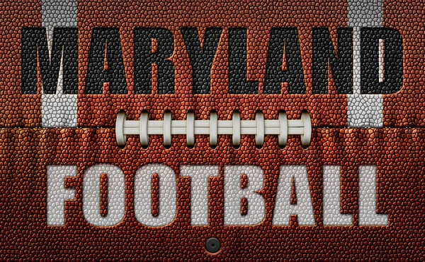 Kelimeler Maryland Futbol Iki Boyuta Indirgenmiş Bir Futbol Topu Üzerine — Stok fotoğraf