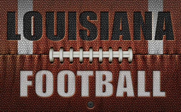 Words Louisiana Football Embossed Football Flattened Two Dimensions Illustration — Stock Photo, Image