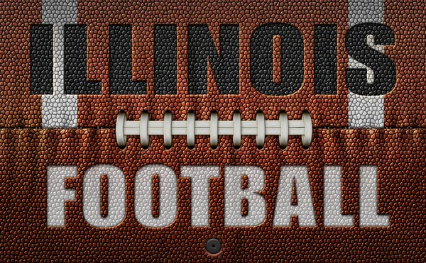 Las Palabras Illinois Football Grabadas Balón Fútbol Aplanado Dos Dimensiones —  Fotos de Stock