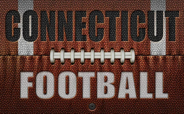 Words Connecticut Football Embossed Football Flattened Two Dimensions Illustration — Stock Photo, Image