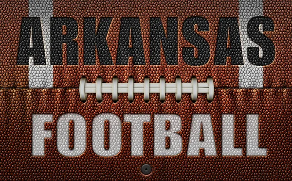 Las Palabras Arkansas Football Grabadas Balón Fútbol Aplanado Dos Dimensiones —  Fotos de Stock