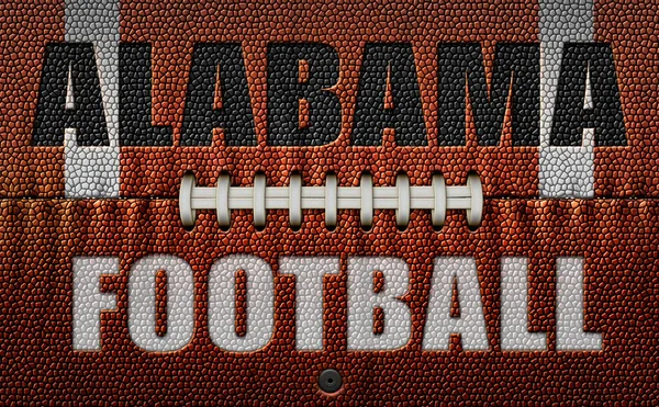 Words Alabama Football Embossed Football Flattened Two Dimensions Illustration — Stock Photo, Image