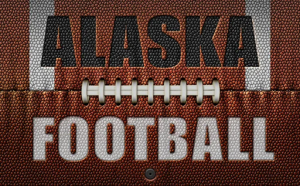 Words Alaska Football Embossed Football Flattened Two Dimensions Illustration — Stock Photo, Image