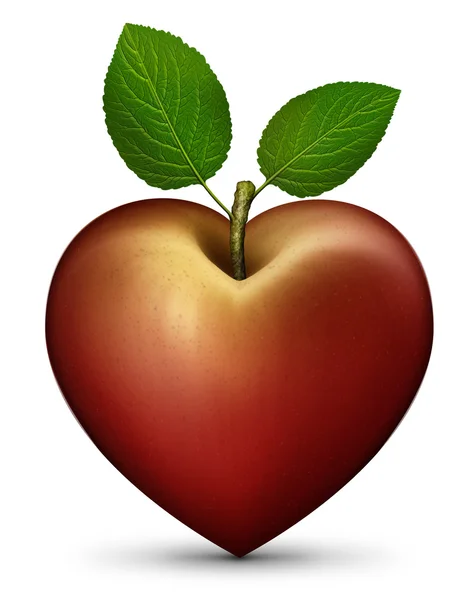 Corazón de manzana — Foto de Stock