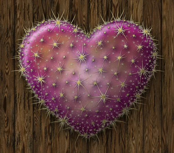 Corazón de cactus — Foto de Stock