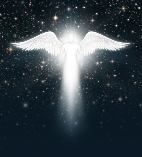 Angel in de nachtelijke hemel — Stockfoto