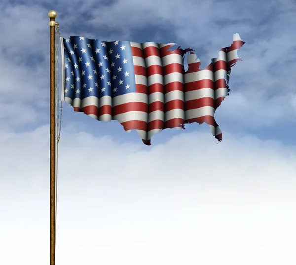 Verenigde Staten kaart vlag — Stockfoto