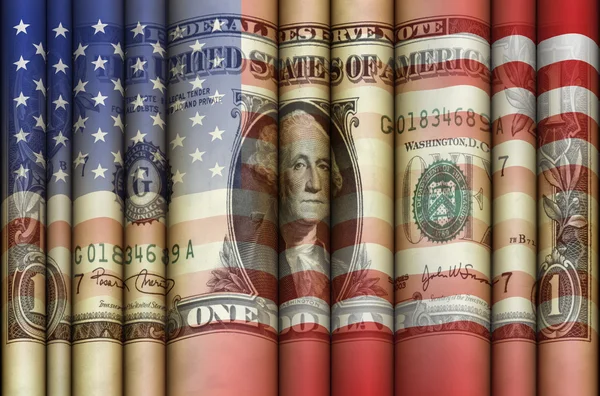 USA flagga Dollar Royaltyfria Stockfoton