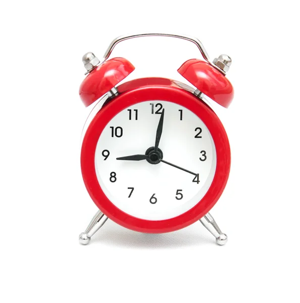 Red alarm clock isolated — Stock Photo, Image