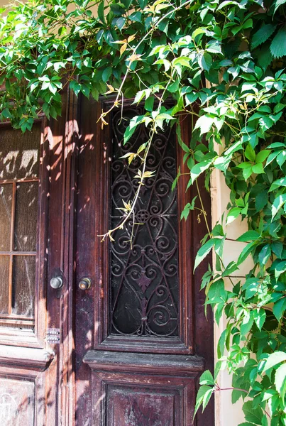 레트로 나무로 되는 문 — 스톡 사진