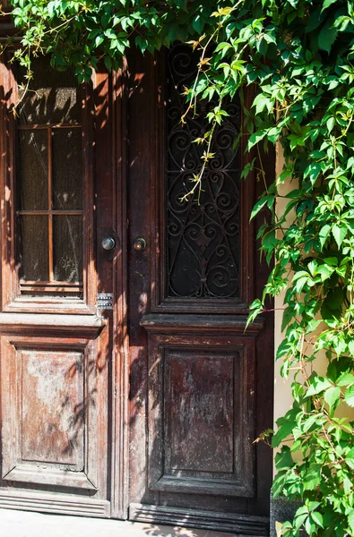 레트로 나무로 되는 문 — 스톡 사진