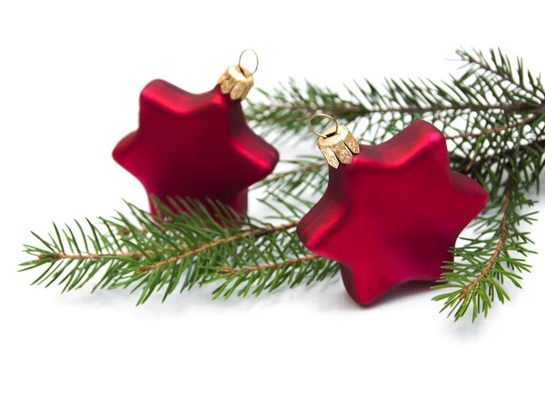 Christmas ornaments on white — Stock Photo, Image