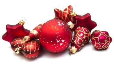 Beyaz üzerine Noel Süslemeleri