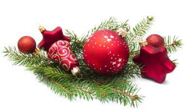 Beyaz üzerine Noel Süslemeleri