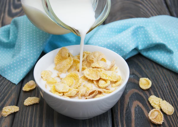 Muesli with milk — Stock Photo, Image