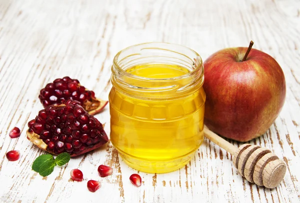 Manzana de miel y granada — Foto de Stock