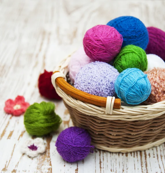 Color woolen clews — Stock Photo, Image