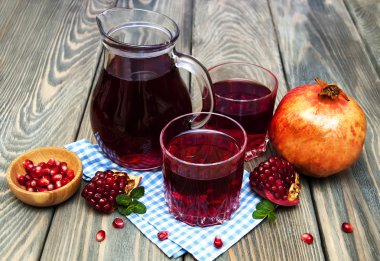 Sürahi ve iki bardak nar suyu