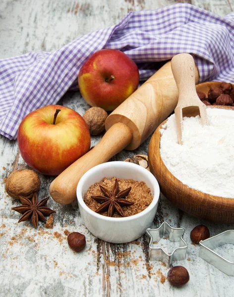 Ingredients for apple pie — Stock Photo, Image