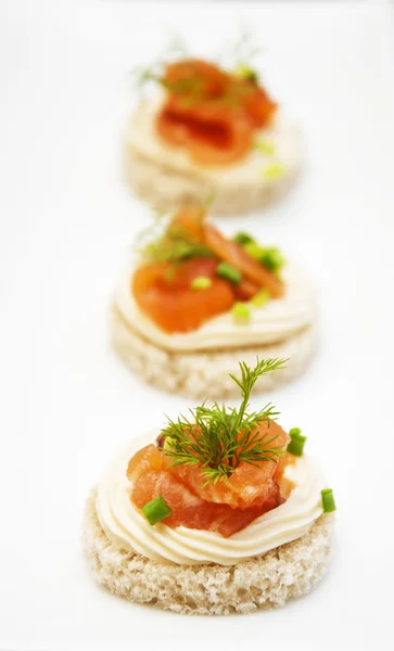 Canape with salmon — Stock Photo, Image