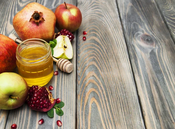 Manzana de miel y granada — Foto de Stock