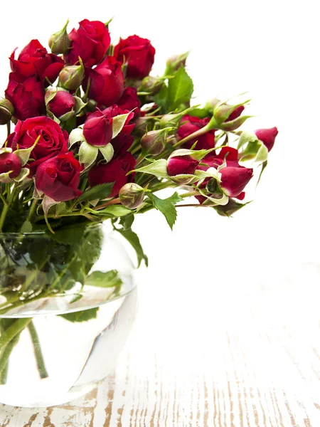 Red roses in vase — Stock Photo, Image