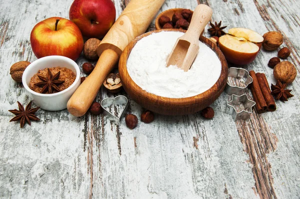 Ingredients for apple pie — Stock Photo, Image