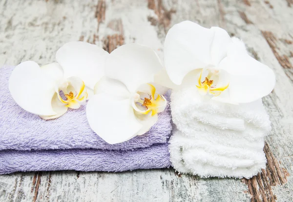 Concetto di spa con orchidee — Foto Stock