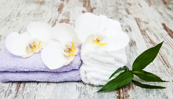 Concetto di spa con orchidee — Foto Stock