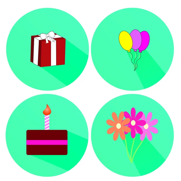 Iconos de fiesta y celebración — Vector de stock