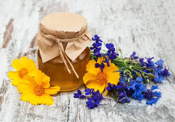 蜂蜜と野生の花 — ストック写真