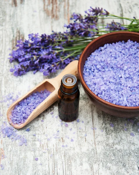 Lavender and salt — Stock Photo, Image