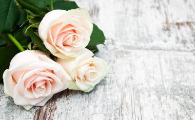 Gül ahşap bir masa üzerinde