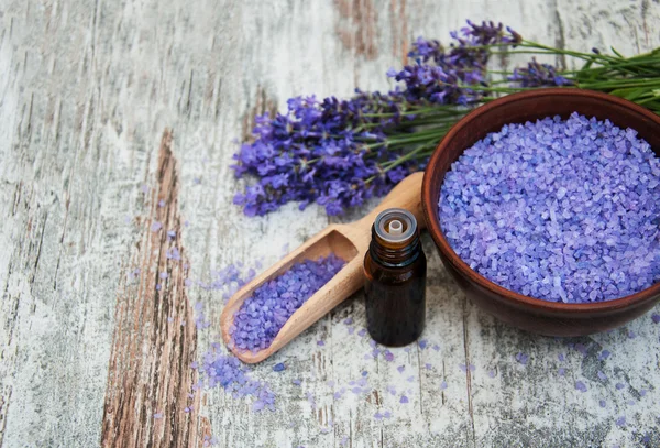 Lavender and salt — Stock Photo, Image